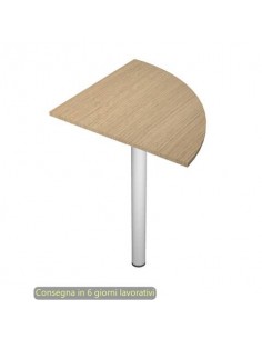 Raccordo angolare 90° bianco 80x80xH.73 cm gamba sezione tonda in metallo grigio alluminio Flex Artexport - L90E+ 60011/C