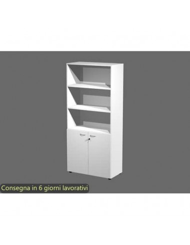 Armadio alto con 2 ante basse bianco in melaminico 90x45