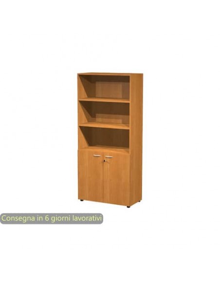 Armadio alto con 2 ante basse noce in melaminico 90x45