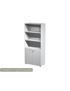 Armadio alto con 2 ante basse grigio in melaminico 90x45
