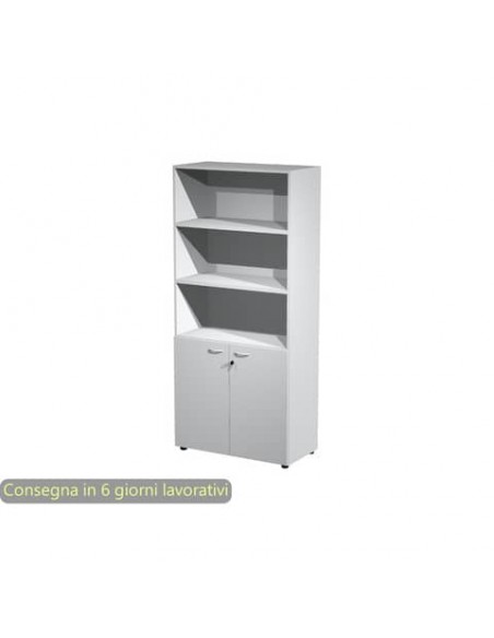 Armadio alto con 2 ante basse grigio in melaminico 90x45