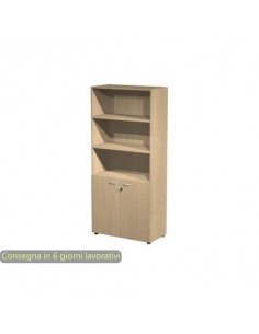 Armadio alto con 2 ante basse rovere in melaminico 90x45