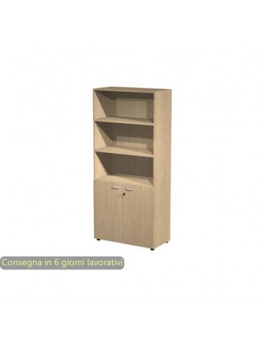 Armadio alto con 2 ante basse rovere in melaminico 90x45