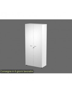 Armadio alto con ante battenti bianco 90x45