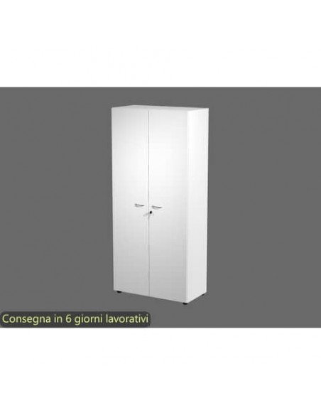 Armadio alto con ante battenti bianco 90x45
