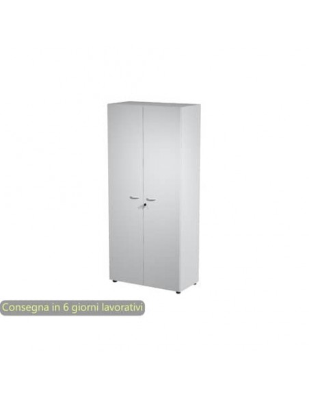 Armadio alto con ante battenti grigio 90x45