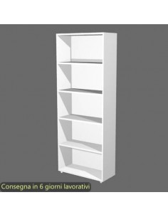 Libreria alta componibile bianca doppia larghezza 76x32xH.196 cm linea Protocollo Artexport - LA-L76/3