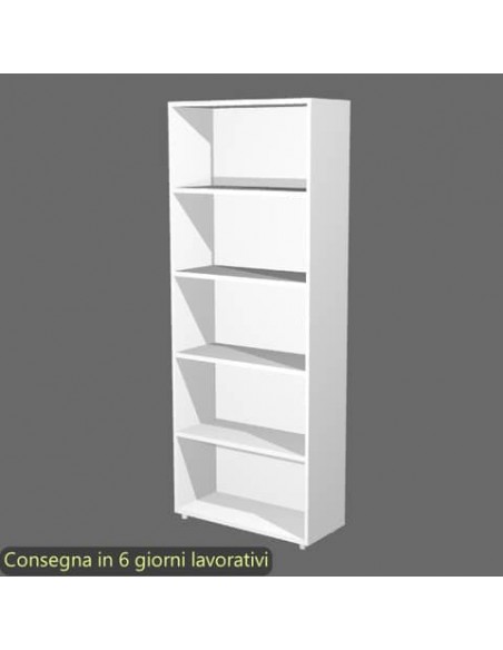 Libreria alta componibile bianca doppia larghezza 76x32xH.196 cm linea Protocollo Artexport - LA-L76/3