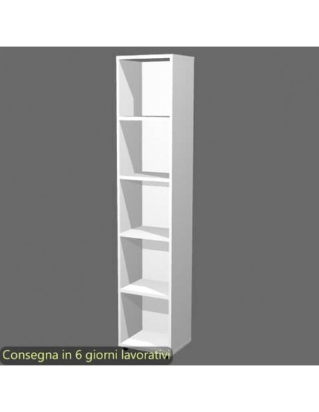 Libreria alta componibile bianca modulo singolo 40x32xH.196 cm linea Protocollo Artexport - LA-L40/3
