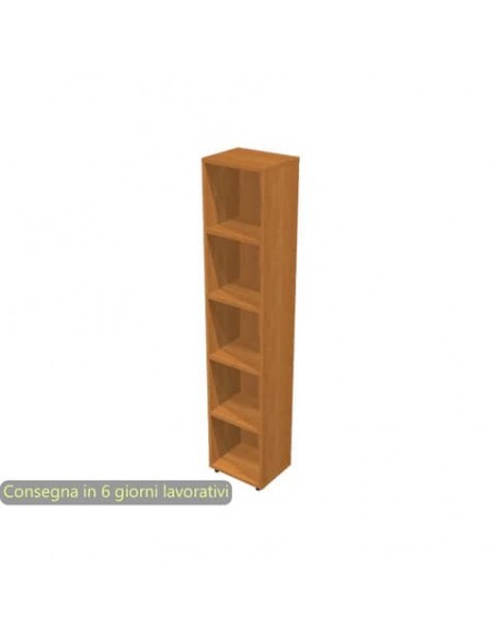 Libreria alta componibile noce chiaro modulo singolo 40x32xH.196 cm linea Protocollo Artexport - LA-L40/4