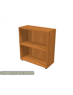 Libreria bassa componibile noce chiaro doppia larghezza 76x32xH.81