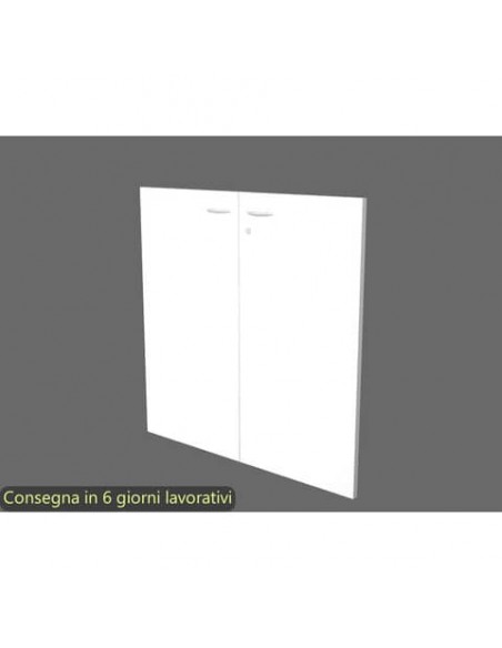 Coppia ante basse bianche per libreria componibile Artexport Protocollo 76xH.81 cm - AB-L76/3