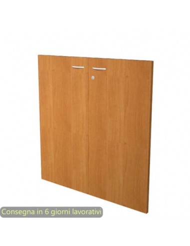 Coppia ante basse noce chiaro per libreria componibile Artexport Protocollo 76xH.81 cm - AB-L76/4