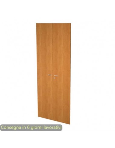 Coppia ante alte noce chiaro per libreria componibile Artexport Protocollo 76xH.196 cm - AA-L76/4