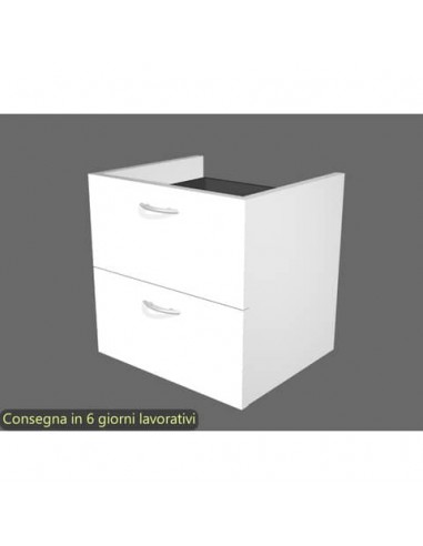 Coppia di cassetti bianchi per libreria componibile Artexport Protocollo 36x29x33