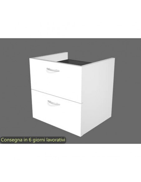 Coppia di cassetti bianchi per libreria componibile Artexport Protocollo 36x29x33