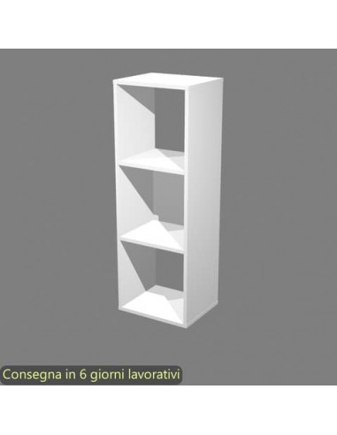 Libreria componibile 3 caselle bianca 35