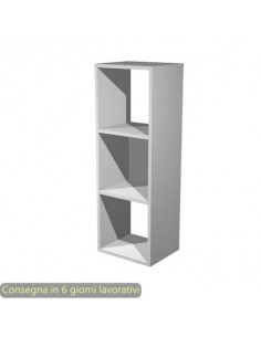 Libreria componibile 3 caselle grigio alluminio 35