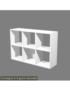 Libreria componibile 6 caselle bianca 104x29
