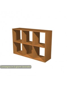 Libreria componibile 6 caselle noce chiaro 104x29