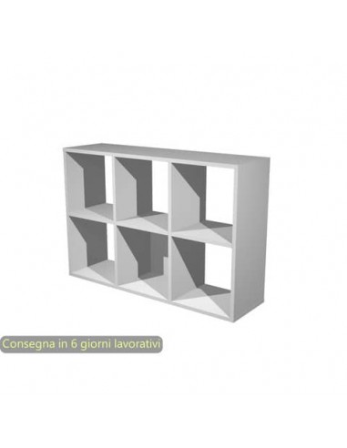 Libreria componibile 6 caselle grigio alluminio -104x29