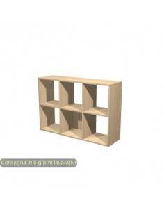 Libreria componibile 6 caselle rovere 104x29