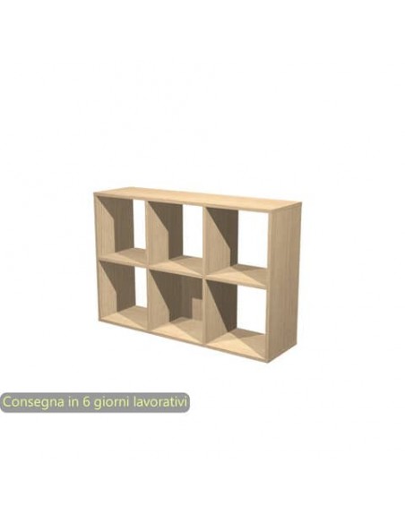 Libreria componibile 6 caselle rovere 104x29