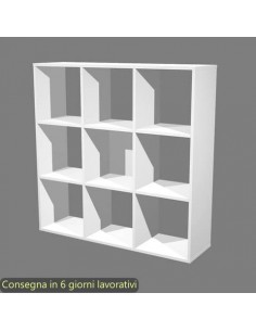 Libreria componibile 9 caselle bianca 104x29