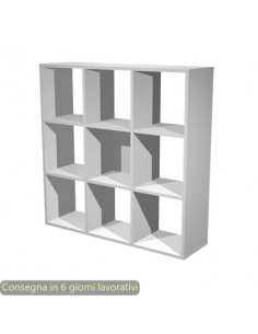 Libreria componibile 9 caselle grigio alluminio 104x29