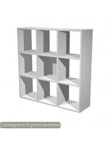 Libreria componibile 9 caselle grigio alluminio 104x29