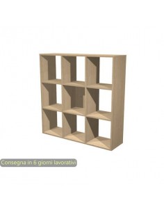 Libreria componibile 9 caselle rovere 104x29