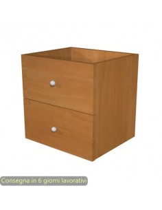Coppia di cassetti noce chiaro per libreria componibile Maxicolor Artexport 32