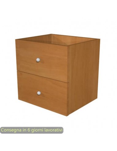 Coppia di cassetti noce chiaro per libreria componibile Maxicolor Artexport 32