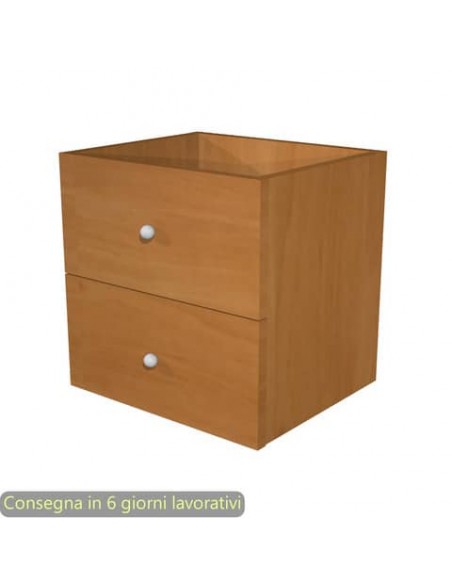 Coppia di cassetti noce chiaro per libreria componibile Maxicolor Artexport 32