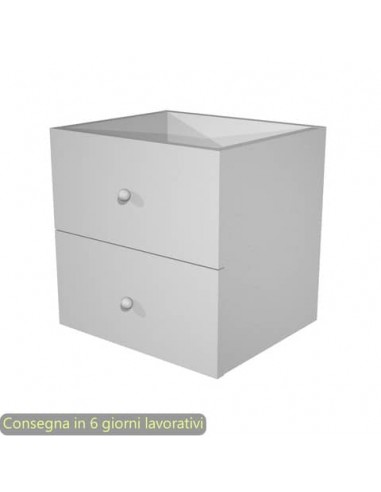 Coppia di cassetti grigio alluminio per libreria componibile Maxicolor Artexport 32