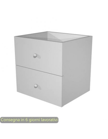 Coppia di cassetti grigio alluminio per libreria componibile Maxicolor Artexport 32