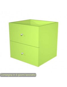 Coppia di cassetti verde neon per libreria componibile Maxicolor Artexport 32