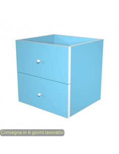 Coppia di cassetti azzurri per libreria componibile Maxicolor Artexport 32