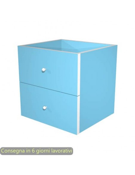 Coppia di cassetti azzurri per libreria componibile Maxicolor Artexport 32