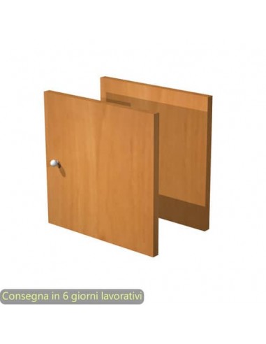 Coppia di antine noce chiaro per libreria componibile Maxicolor Artexport 32