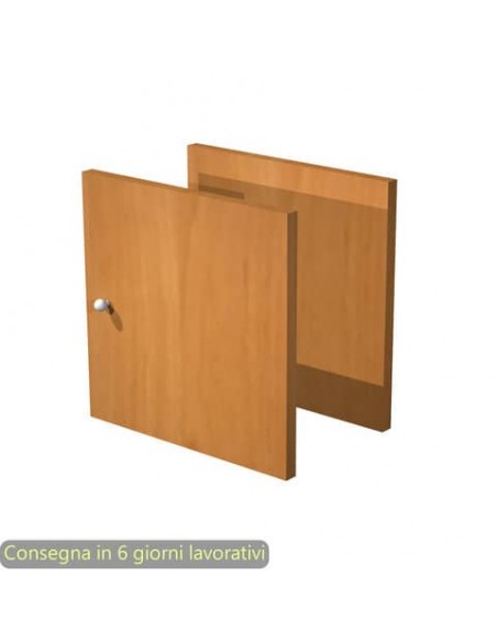 Coppia di antine noce chiaro per libreria componibile Maxicolor Artexport 32