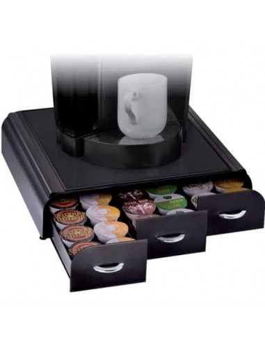 Organizzatore cialde per macchina da caffè CEP plastica 3 cassetti 7x33x34 cm nero - 2230060011