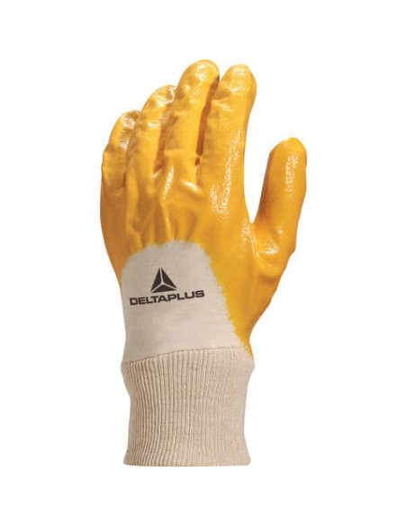 Guanti da lavoro Delta Plus nitrile leggero dorso aerato giallo taglia 7 - NI01507