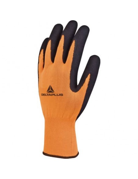 Guanto da lavoro Delta Plus Apollon VV733 in maglia poliestere arancio-nero taglia 10 - VV733OR10