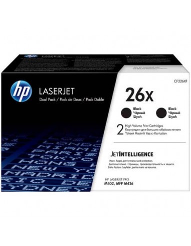 Toner alta capacità 26X HP nero  Conf. 2 - CF226XD