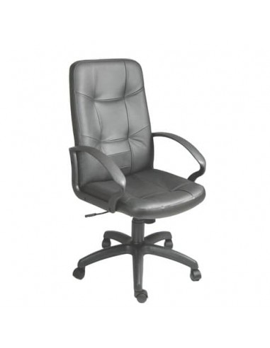 Poltrona direzionale girevole Unisit Auriga AUPU Eco Smart - rivestimento ecopelle nero con braccioli - AUPU/KN