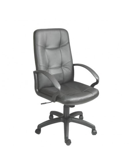 Poltrona direzionale girevole Unisit Auriga AUPU Eco Smart - rivestimento ecopelle nero con braccioli - AUPU/KN