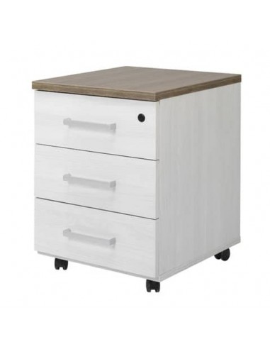 Cassettiera 3 cassetti Frensy Florence 44x52x63 cm top olmo - struttura frassino chiaro - UFLC3C