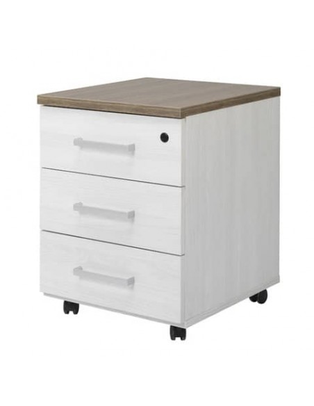 Cassettiera 3 cassetti Frensy Florence 44x52x63 cm top olmo - struttura frassino chiaro - UFLC3C