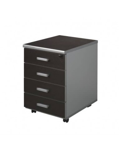 Cassettiera 4 cassetti Frensy Spirit con ruote 44x52x63 cm wengé USPWC4C